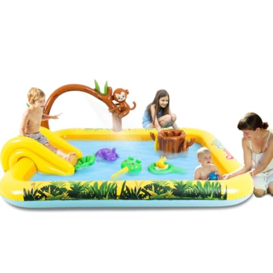 Kids Outdoor Pool - Opblaasbaar jungle dieren speelcentrum voor buiten,