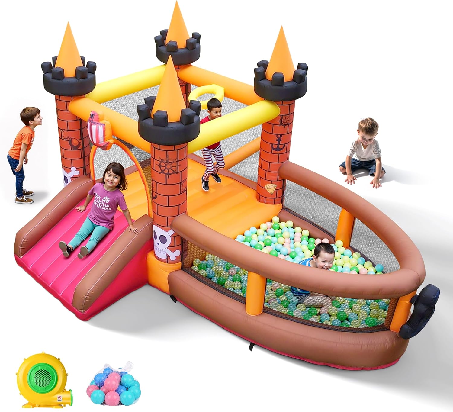 Kids Outdoor Jump House - Opblaasbare springkasteel voor kinderen van 3-8