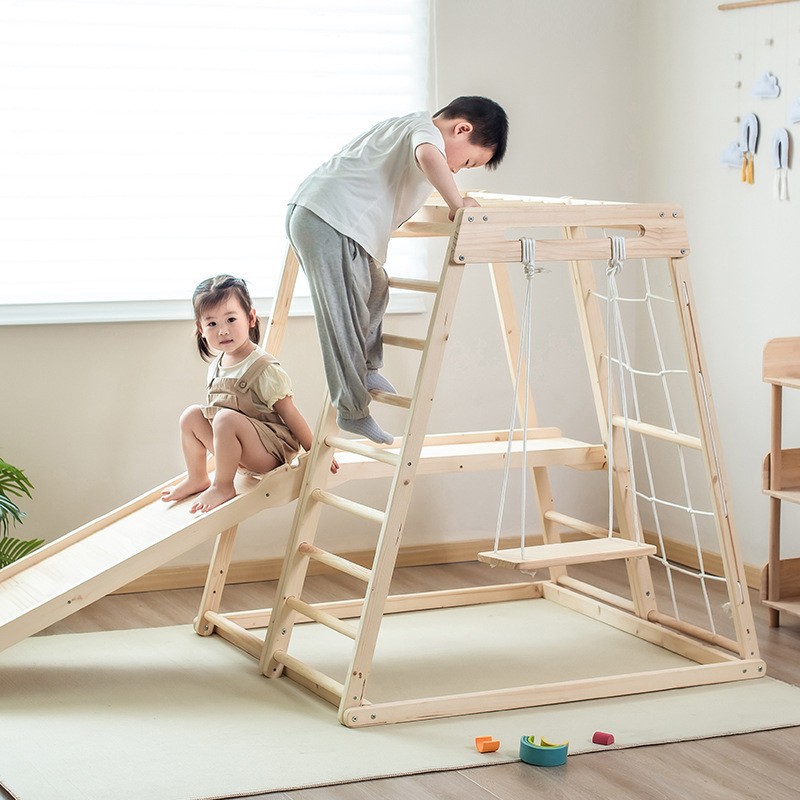 Kids Outdoor Jungle Gym With Slide - Klimrek voor kinderen, binnen en buiten,