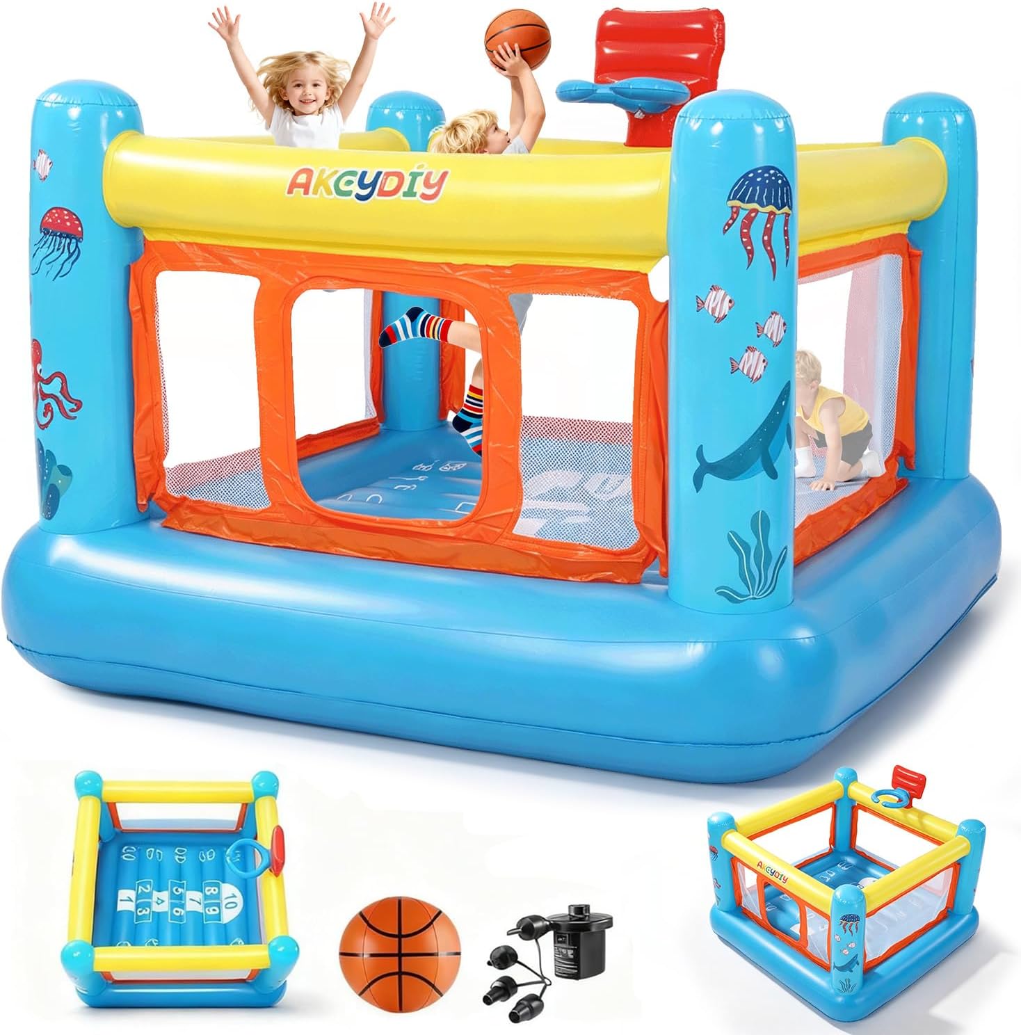 Kids Outdoor Jump House - Springkasteel, opblaasbaar PVC springkasteel voor kinderen
