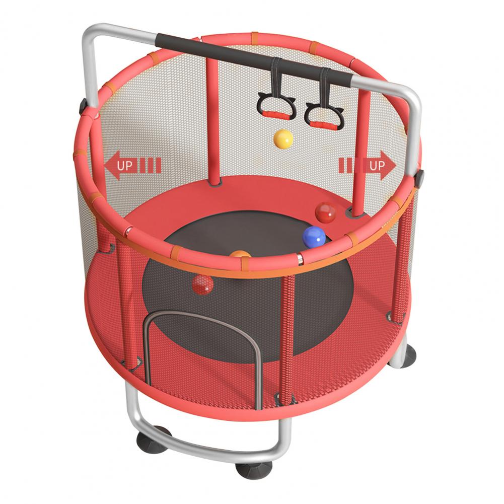 Kids Indoor Outdoor Trampoline - Kindertrampoline, verstelbare baby-peutertrampoline met basketbalring, schommel,
