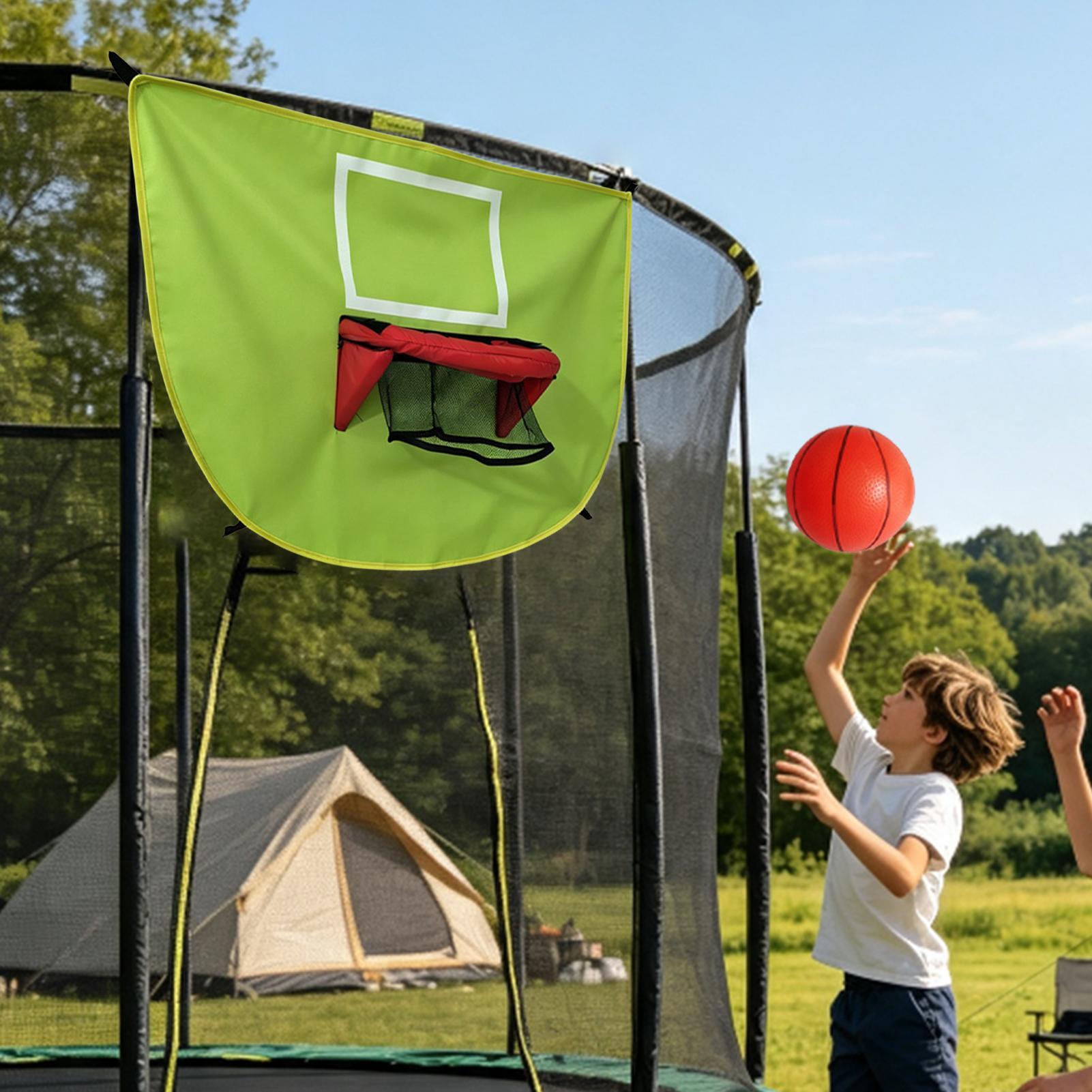 Kids Indoor Outdoor Trampoline - Trampolinebasketbalring met pomp, 3 ballen, universeel,