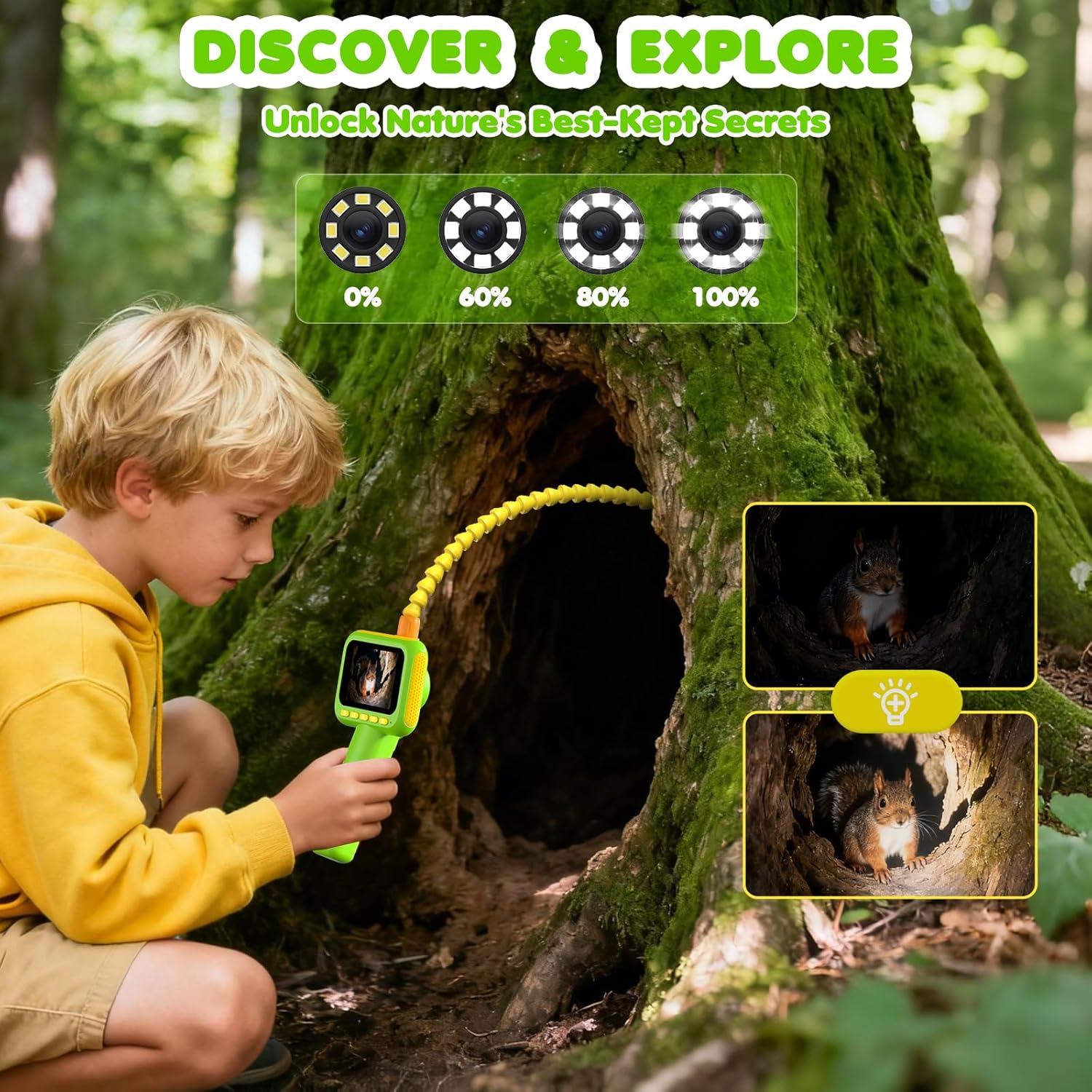 Kids Outdoor Kit - Endoscoop voor kinderen, borescoop slangencamera speelgoed