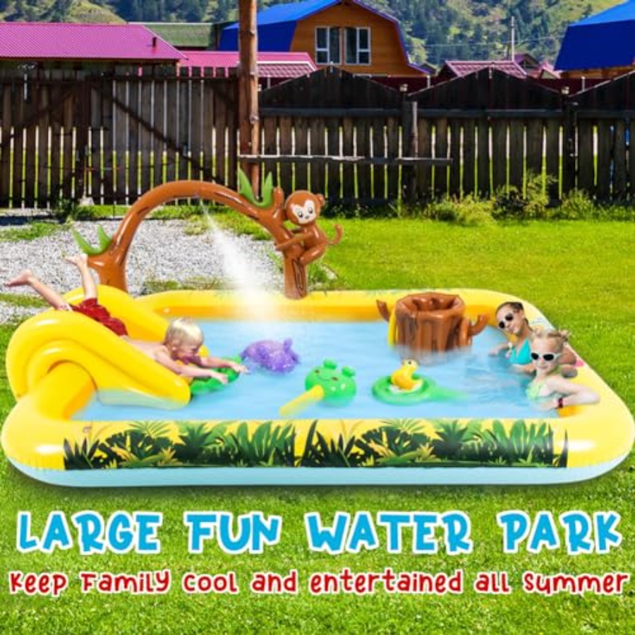 Opblaasbaar jungle dieren spee - Kids Outdoor Pool recensie en prijs