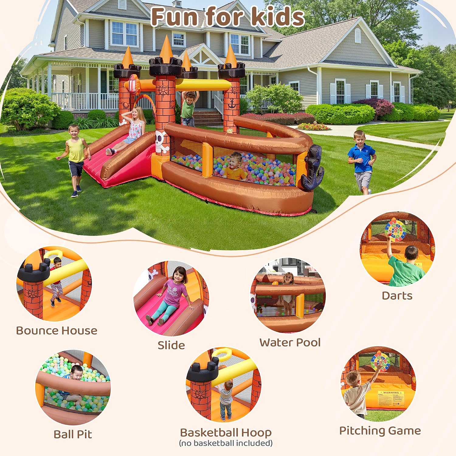 Opblaasbare springkasteel voor - Kids Outdoor Jump House recensie en prijs