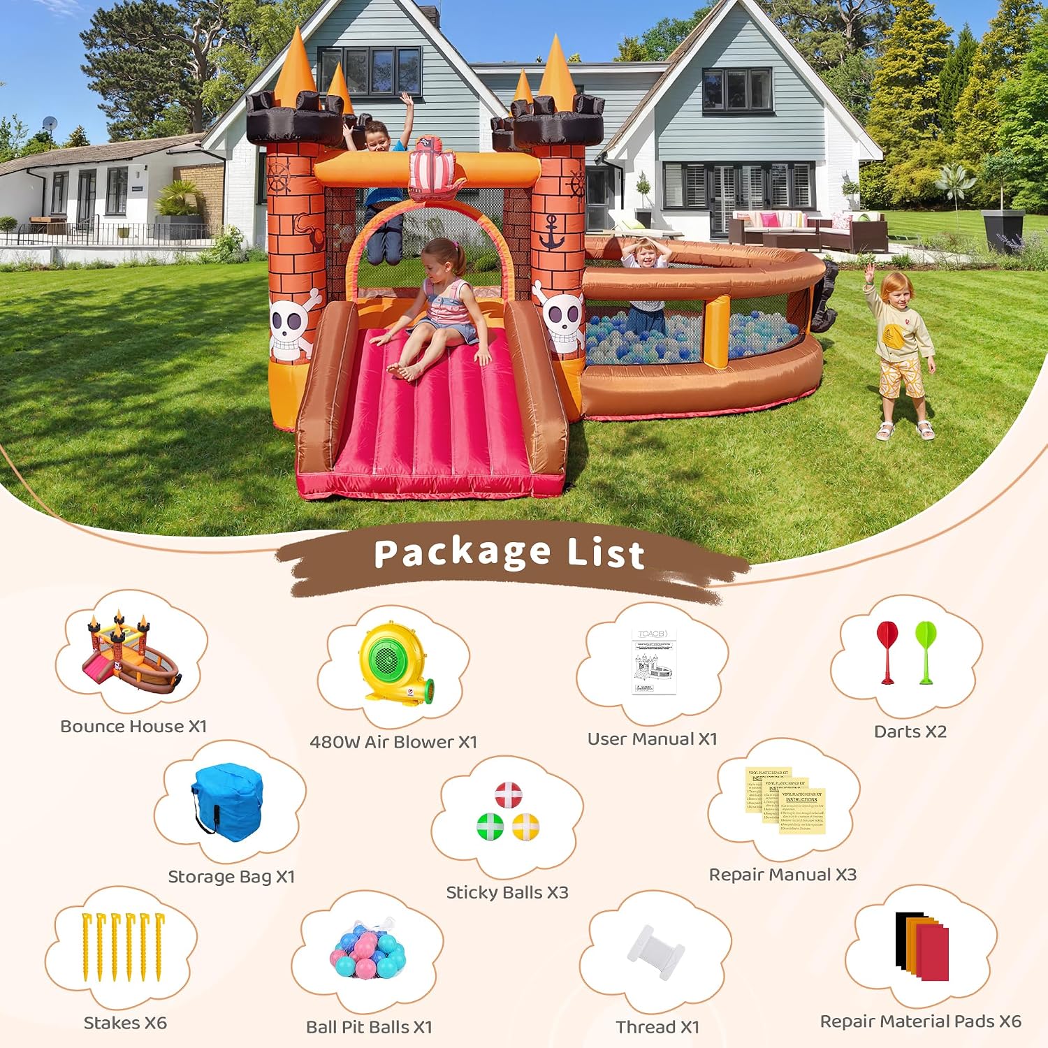 Opblaasbare springkasteel voor - Kids Outdoor Jump House recensie en prijs
