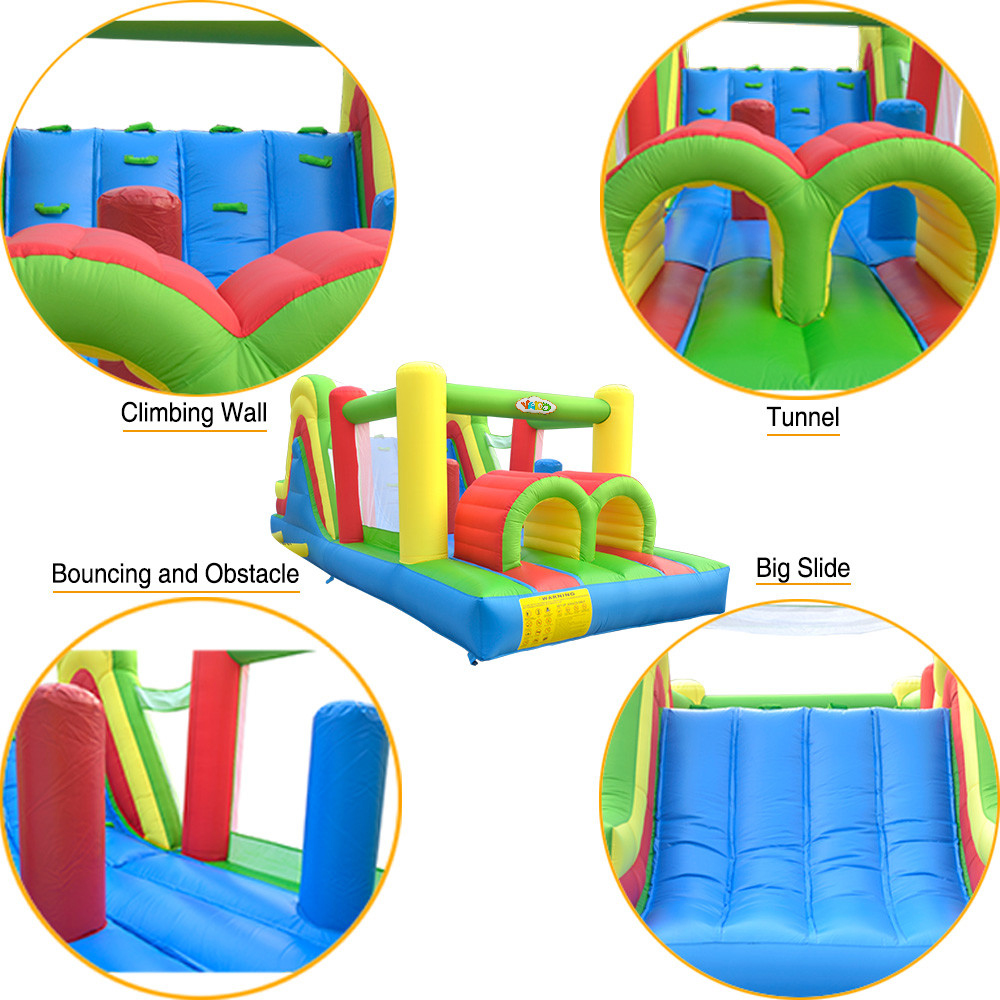 Kleurrijk opblaasbaar springka - Kids Outdoor Jump House recensie en prijs