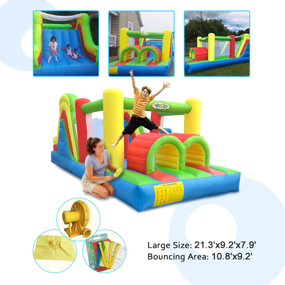 Kleurrijk opblaasbaar springka - Kids Outdoor Jump House recensie en prijs