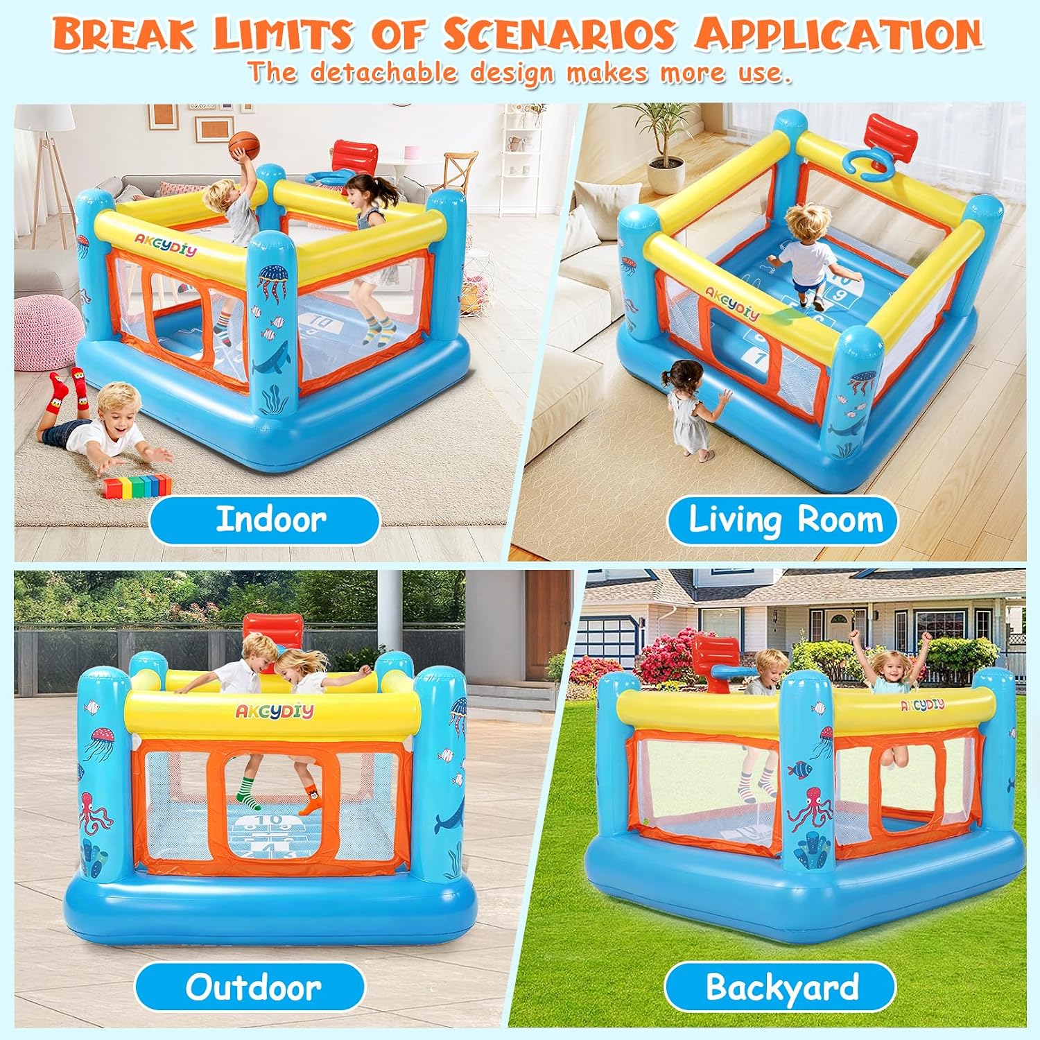 Springkasteel, opblaasbaar PVC - Kids Outdoor Jump House recensie en prijs