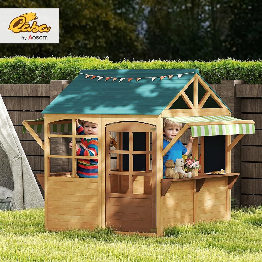 Qaba opvouwbaar buiten speelhu - Qaba Kids Outdoor Playhouse recensie en prijs