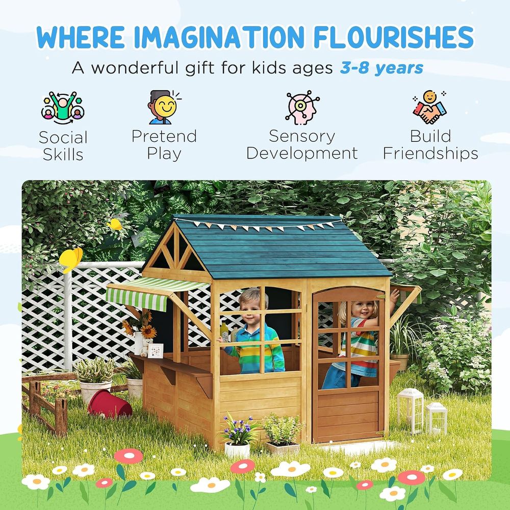 Qaba opvouwbaar buiten speelhu - Qaba Kids Outdoor Playhouse recensie en prijs
