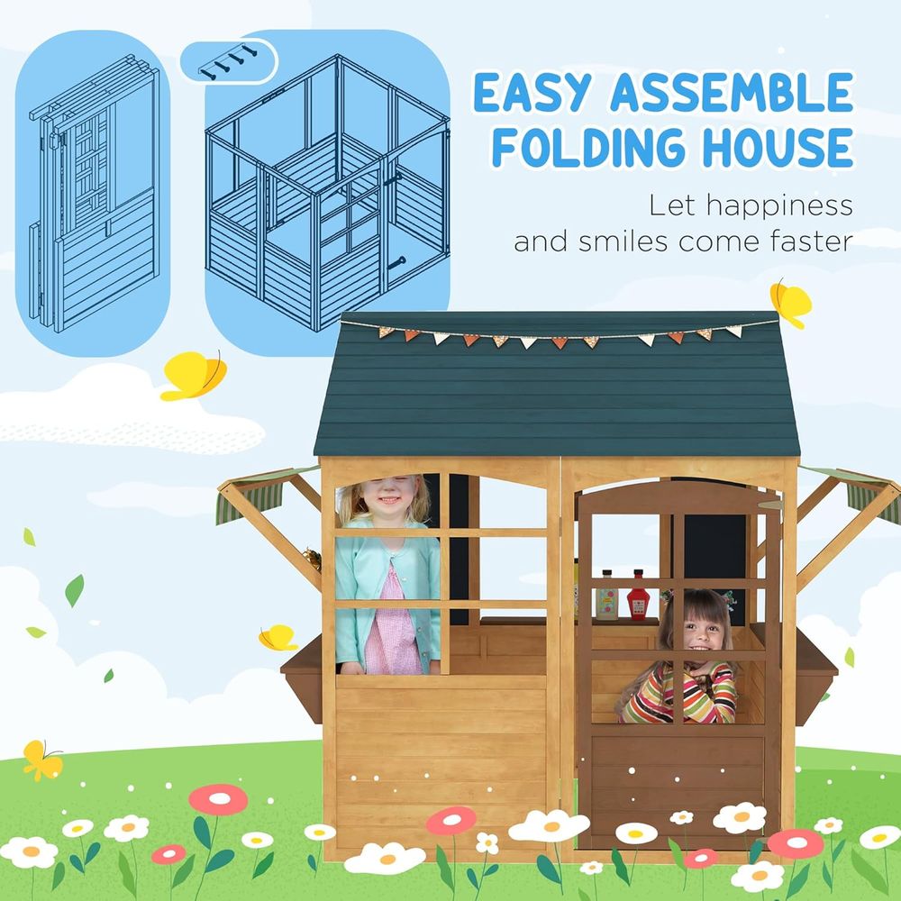 Qaba opvouwbaar buiten speelhu - Qaba Kids Outdoor Playhouse recensie en prijs