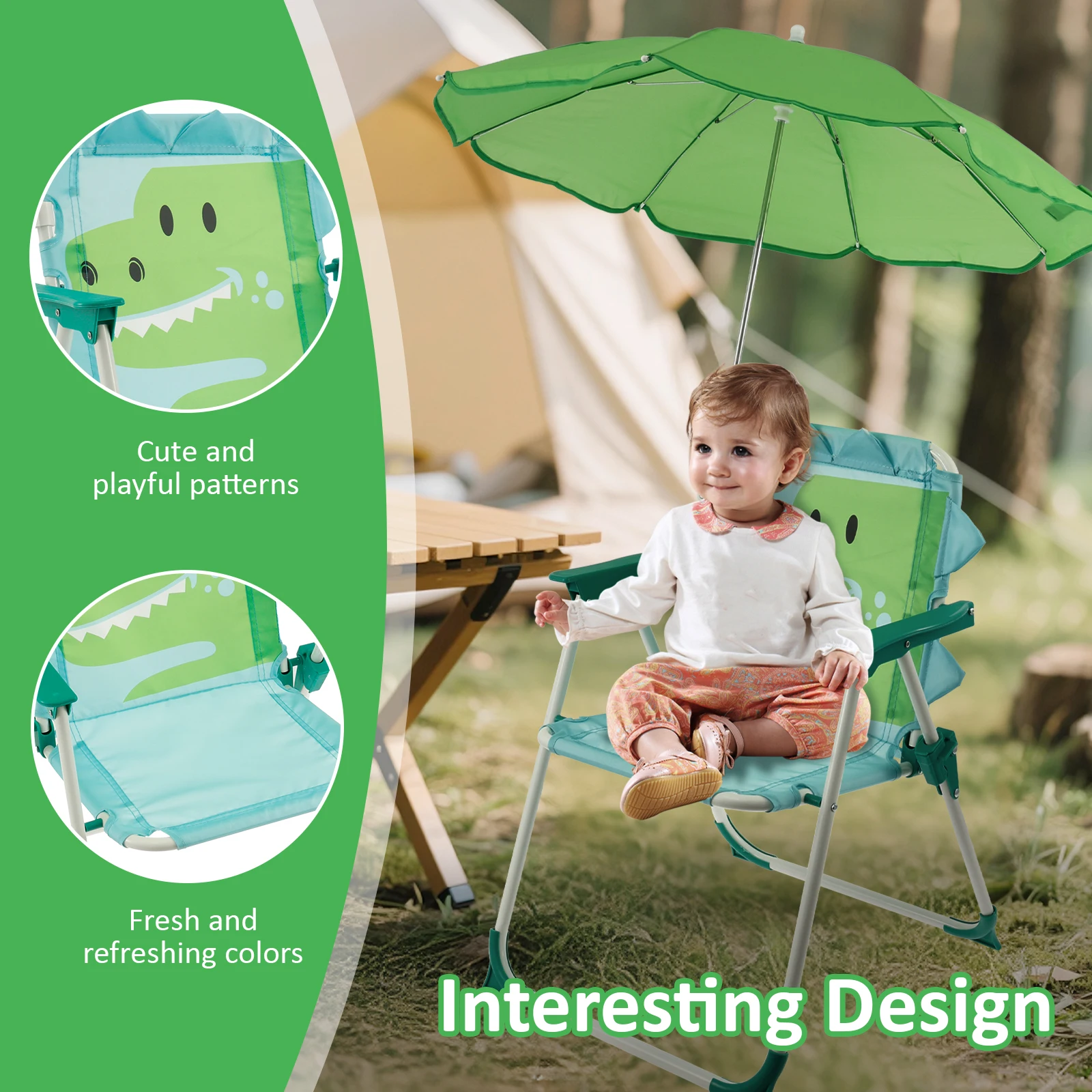 Opvouwbare strandstoel voor ki - Kids Outdoor Lounge Chair With Umbrella recensie en prijs