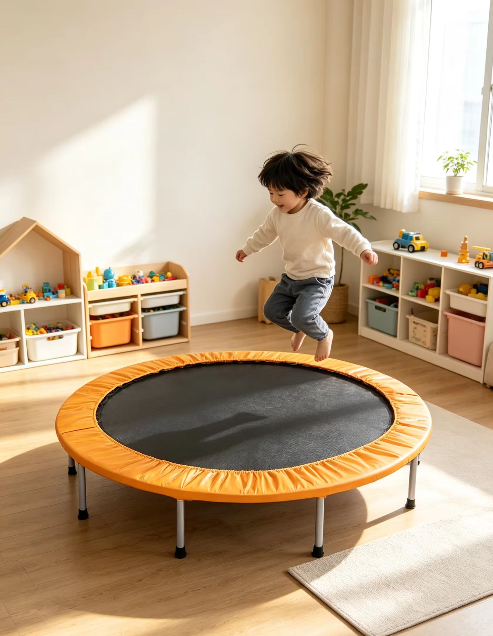 Ronde mini-trampoline met oran - Kids Indoor Outdoor Trampoline recensie en prijs