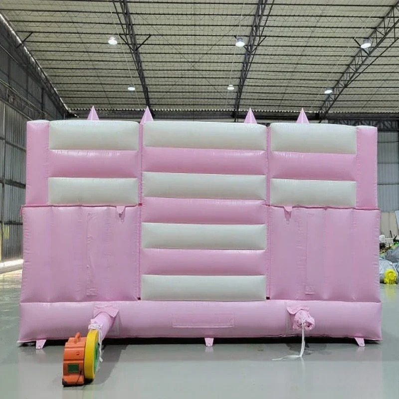 Opblaasbaar roze prinsessenkas - Kids Outdoor Jump House recensie en prijs