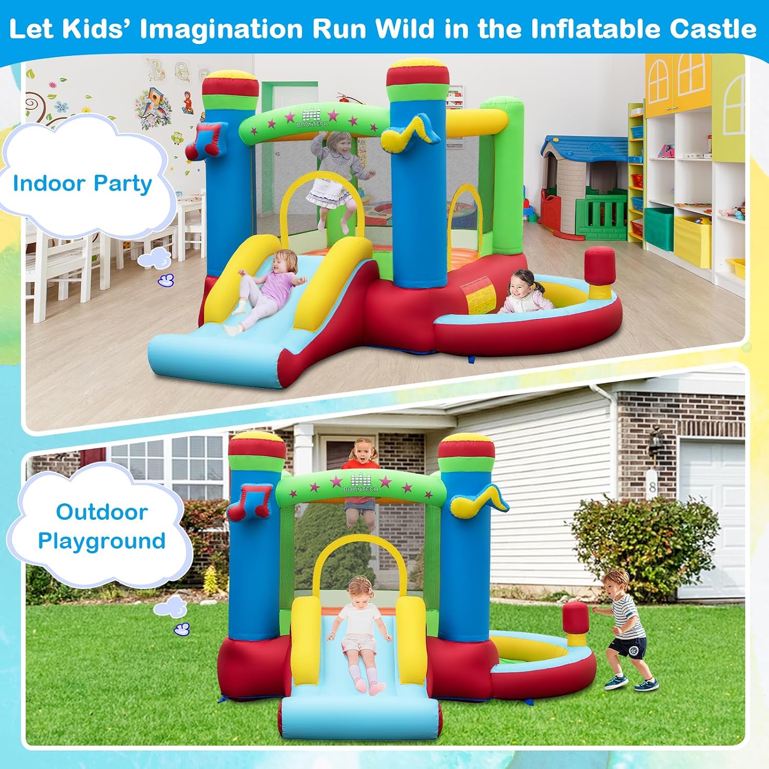 Opblaasbare springkasteel met  - Kids Outdoor Jump House recensie en prijs