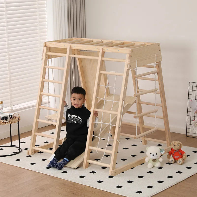 JMZ Houten Jungle Gym Glijbaan - Kids Outdoor Jungle Gym With Slide recensie en prijs