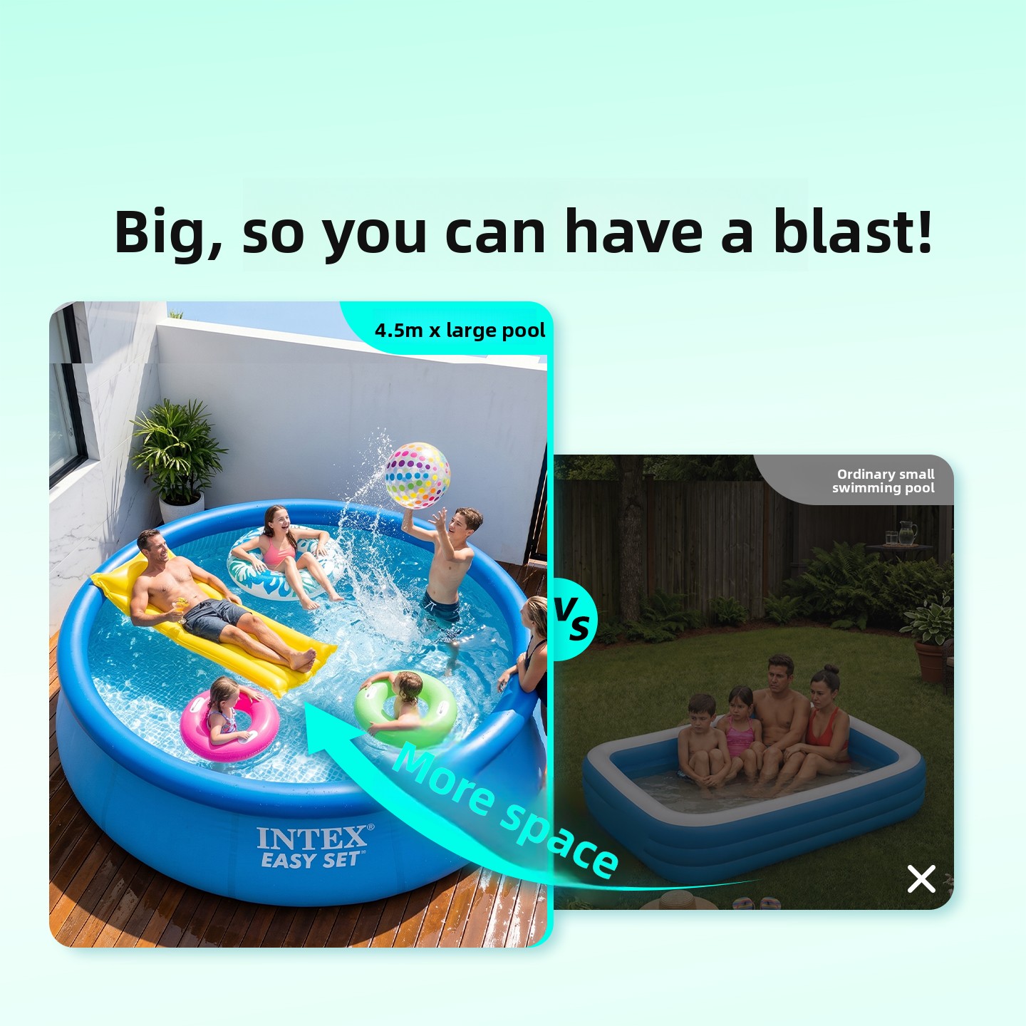 Oversized opblaasbaar gezinszw - Kids Outdoor Pool recensie en prijs